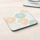 Dessous-de-verre Aqua Blue Peach White Floral (Côté gauche)