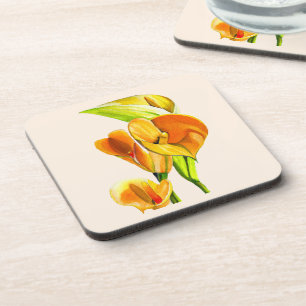 Dessous-de-verre Aquarelle à fleurs de calla