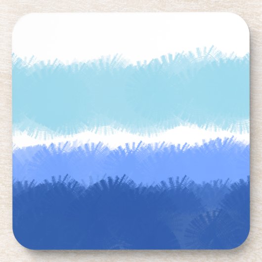 Dessous-de-verre Aquarelle Abstraite moderne tons bleus (Devant)