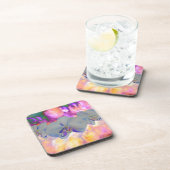 Dessous-de-verre Aquarelle Abstraite orchidées tropicales (Côté Droit)