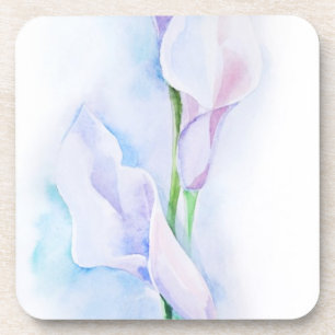 Dessous-de-verre aquarelle avec 3 callas