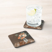 Dessous-de-verre Aquarelle Bon thanksgiving de fleurs orange brûlée (Côté Droit)