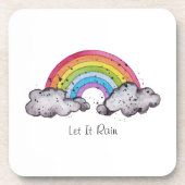 Dessous-de-verre Aquarelle Cute Arc-En-Ciel Et Nuages (Devant)