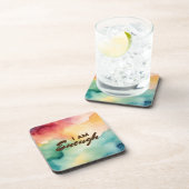 Dessous-de-verre Aquarelle d'affirmation positive (Côté Droit)