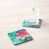 Dessous-de-verre Aquarelle de fleurs roses (Côté Droit)