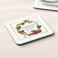 Aquarelle de raisin Vins Wreath Cave Or