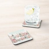 Dessous-de-verre Aquarelle douce à la menthe et rose (Côté Droit)