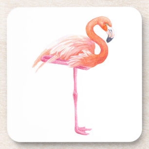 Dessous-de-verre aquarelle Flamant rose