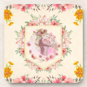 Dessous-de-verre Aquarelle Florale Art, Dame Du Printemps (Devant)