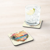 Dessous-de-verre Aquarelle Hawaii Beach Sunset Heart Mariage (Côté Droit)