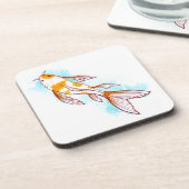 Dessous-de-verre Aquarelle Koi Poisson sur l'illustration blanche (Côté gauche)