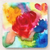 Dessous-de-verre Aquarelle magnifique art rose abstrait (Devant)