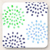 Dessous-de-verre Aquarelle Marine Vert Fleur bleu clair (Devant)