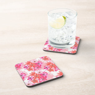 Dessous-de-verre Aquarelle moderne Fleurs roses