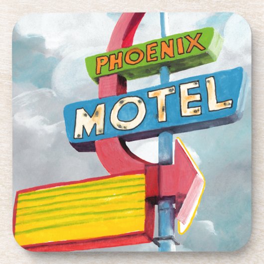Dessous-de-verre Aquarelle Motel Phoenix (Devant)