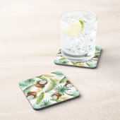 Dessous-de-verre Aquarelle Motif de noix de coco tropicale (Côté Droit)