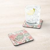 Dessous-de-verre Aquarelle Motif Floral Monogramme (Côté Droit)