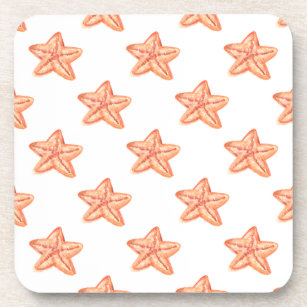 Dessous-de-verre aquarelle orange étoile de mer