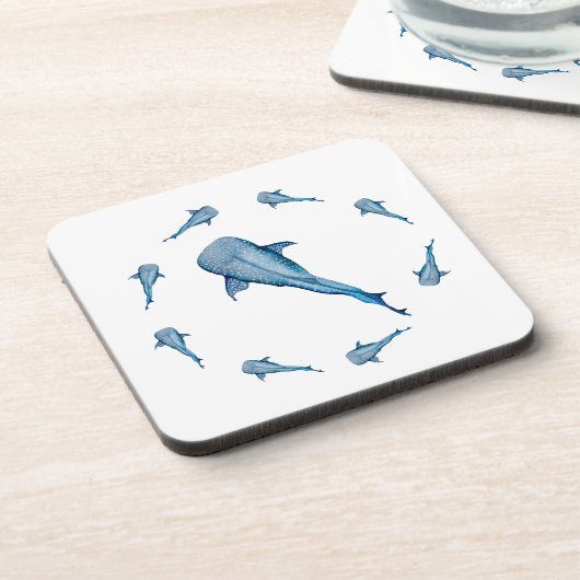 Dessous-de-verre Aquarelle requin (Côté gauche)