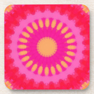 Dessous-de-verre Aquarelle rose et orange Mandala