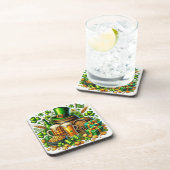 Dessous-de-verre Aquarelle St Patrick's Day Bière, Pièces et Shamro (Côté Droit)