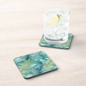 Dessous-de-verre Aquarelle Tropical Blue Palm Leaf (Côté Droit)