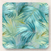 Dessous-de-verre Aquarelle Tropical Blue Palm Leaf (Devant)