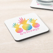 Dessous-de-verre Aquarelle tropicale rose ananas (Côté gauche)