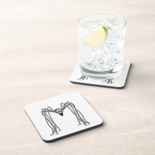 Dessous-de-verre araignée . noir et blanc (Côté Droit)