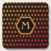 Dessous-de-verre Araignées multiples feu sur Monogramme noir (Devant)