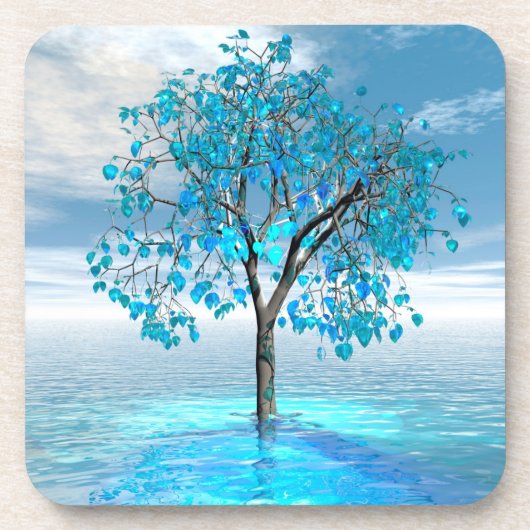 Dessous-de-verre Arbre bleu cristal (Devant)