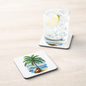 Dessous-de-verre Arbre de coco Île tropicale (Côté Droit)