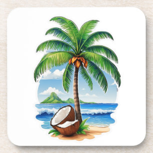 Dessous-de-verre Arbre de coco Île tropicale