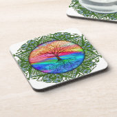 Dessous-de-verre Arbre de coeur d'arc-en-ciel (Côté gauche)