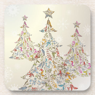 Dessous-de-verre Arbre de Noël capricieux de PixDezines+flocons de 