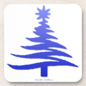 Dessous-de-verre Arbre de Noël Cobalt bleu (Devant)