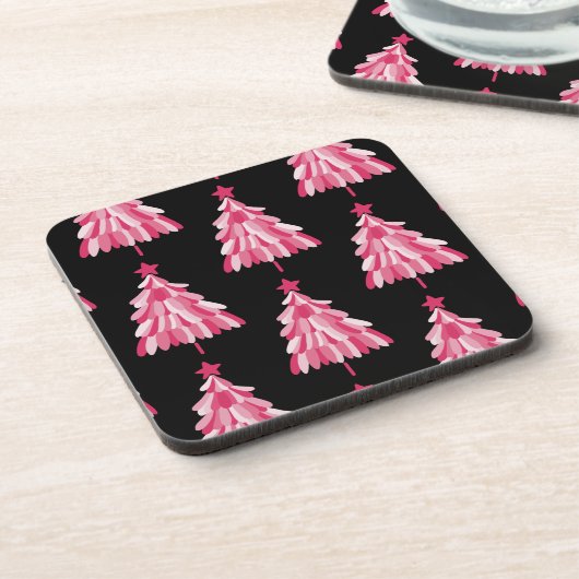 Dessous-de-verre Arbre de Noël noir rose (Côté gauche)