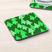 Dessous-de-verre Arbres de Noël à fleurs modernes - vert de pin (Côté gauche)