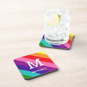 Dessous-de-verre Arc-en-ciel 8 bandes Gay pride personnalisé Monogr (Côté Droit)