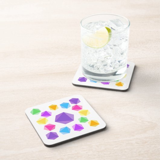 Dessous-de-verre Arc-en-ciel D8 Dice Drick Coasters (Côté Droit)