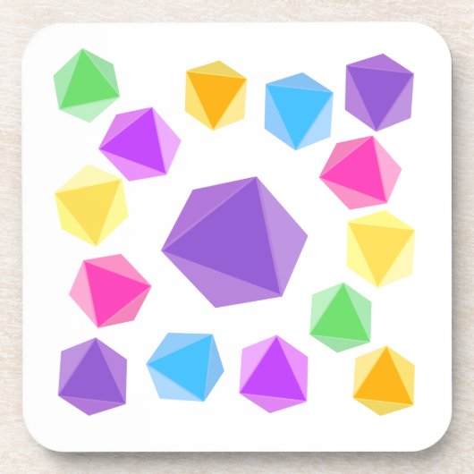 Dessous-de-verre Arc-en-ciel D8 Dice Drick Coasters (Devant)