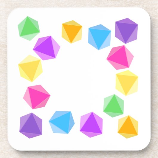 Dessous-de-verre Arc-en-ciel D8 Dice Drick Coasters (Devant)