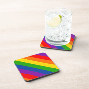 Dessous-de-verre Arc-en-ciel LGBTQ+ Pride drapeau, couleurs Gay pri