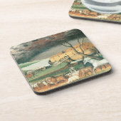 Dessous-de-verre Arche de Noé par Edward Hicks, Art populaire Vinta (Côté gauche)