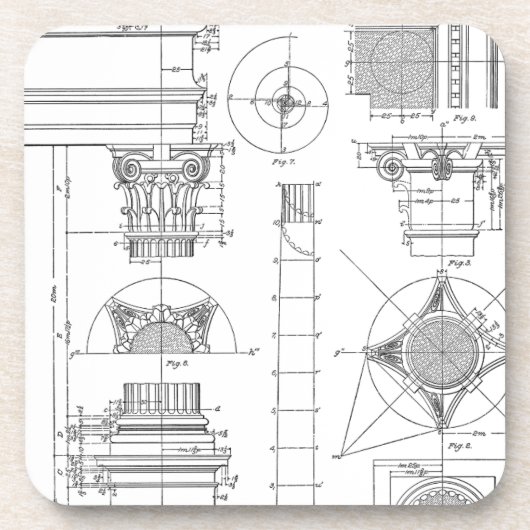 Dessous-de-verre Architecture vintage (Devant)