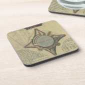 Dessous-de-verre Architecture vintage, Couronne de capital décorati (Côté gauche)