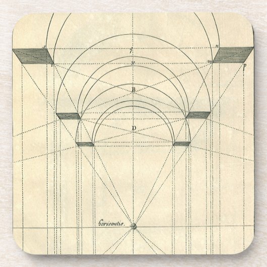 Dessous-de-verre Architecture vintage, Perspective Arc Renaissance (Devant)