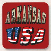 Dessous-de-verre Arkansas Picture et USA Flag Text (Devant)
