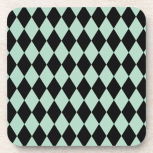 Dessous-de-verre Arlequin marin et noir