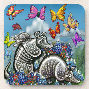 Dessous-de-verre Armadillos Bluebonnets Papillons Fleurs sauvages